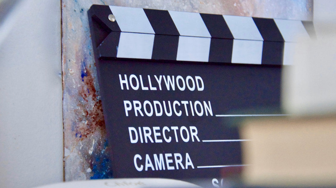 A classic film slate, representing the creative spark left-handed directors bring to the dynamic world of filmmaking.